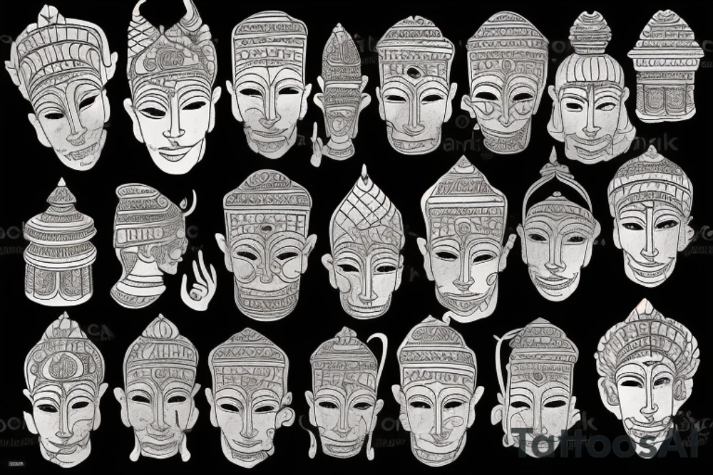Nepal temple and map tattoo idea