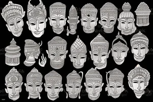 Nepal temple and map tattoo idea