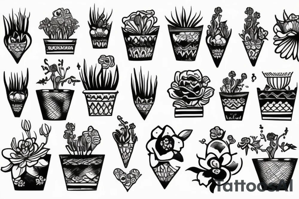 Flowerpot tattoo idea