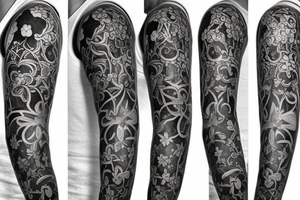 I want an art nouveau clover tattoo sleeve tattoo idea