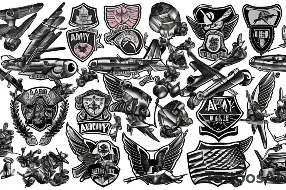 army airborne paratrooper falling with parachute tattoo idea