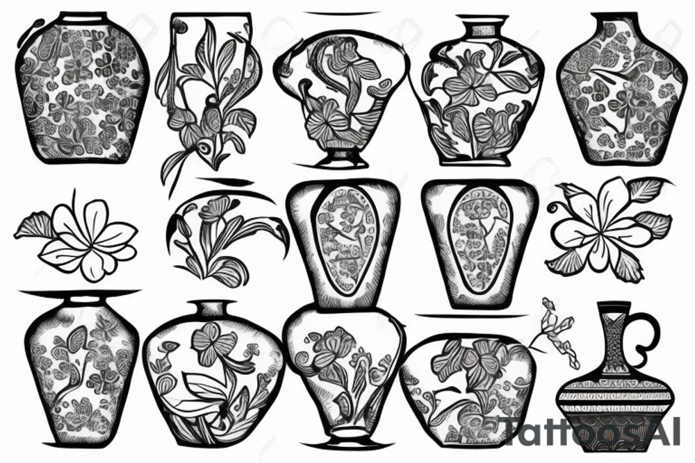 Greek vase with flower tattoo idea