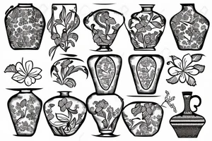 Greek vase with flower tattoo idea