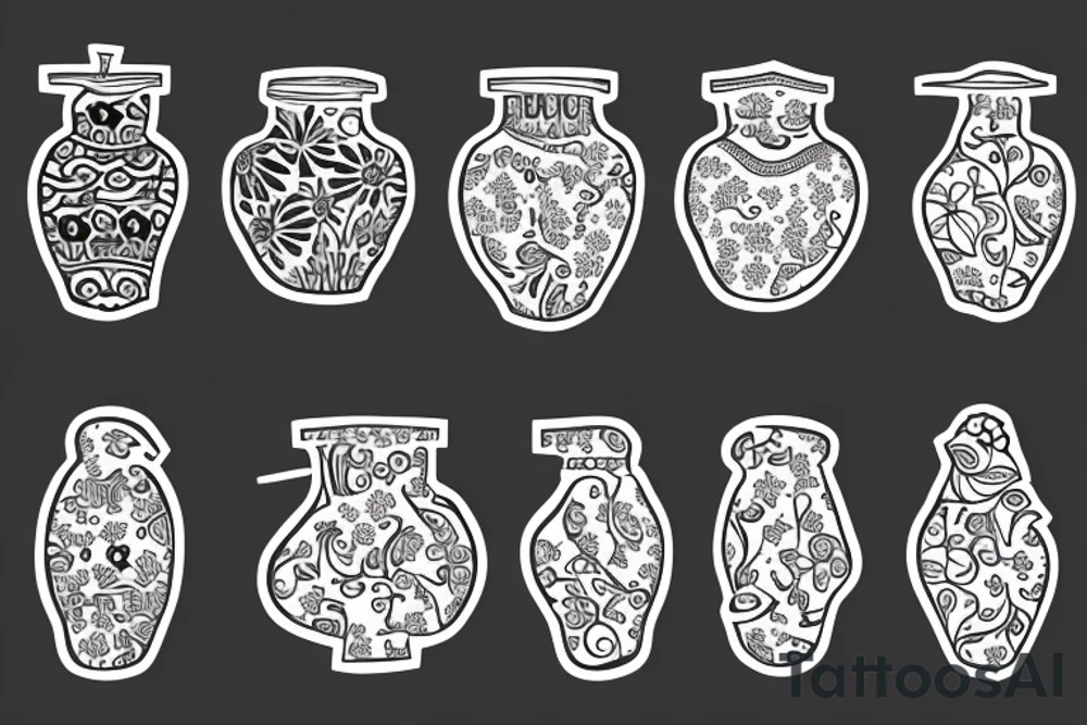 Greek vase with flower tattoo idea