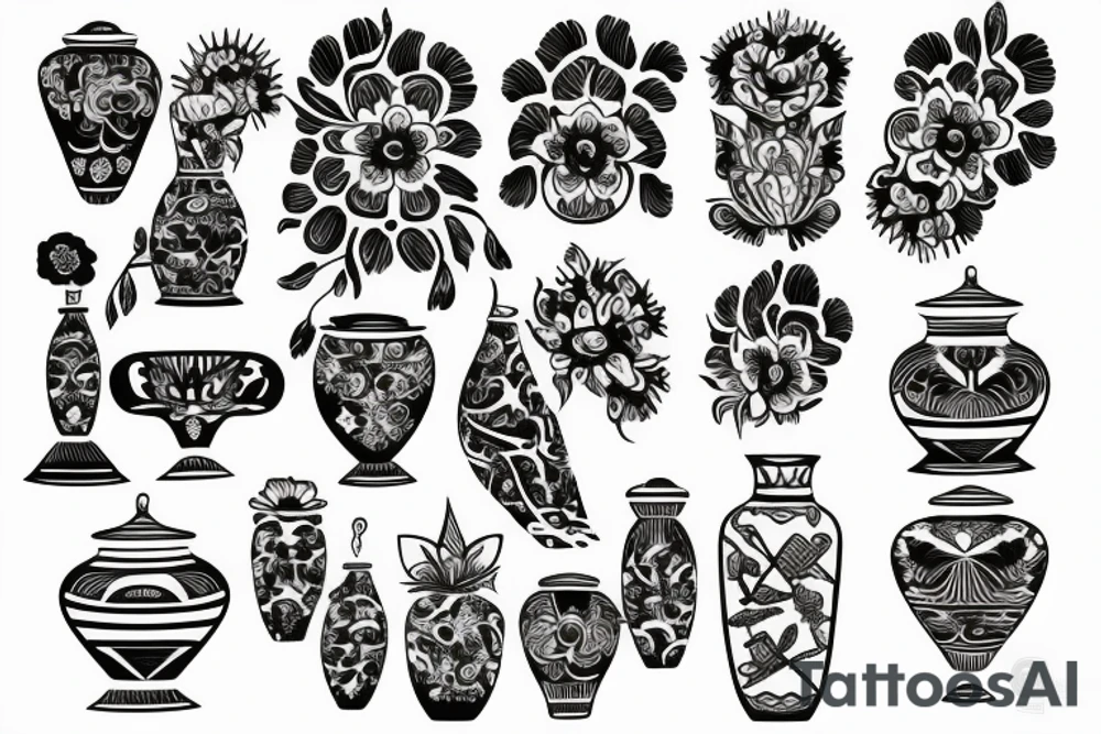 Greek vase with flower tattoo idea