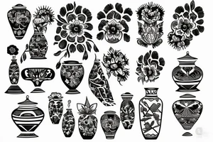Greek vase with flower tattoo idea