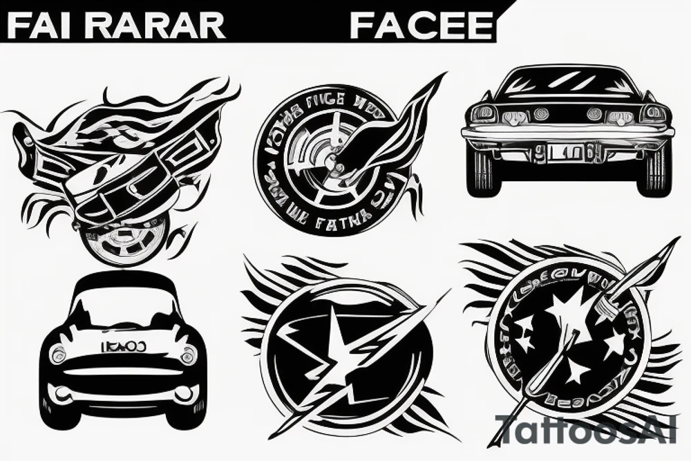 Car race finish flag tattoo idea