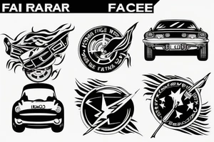 Car race finish flag tattoo idea