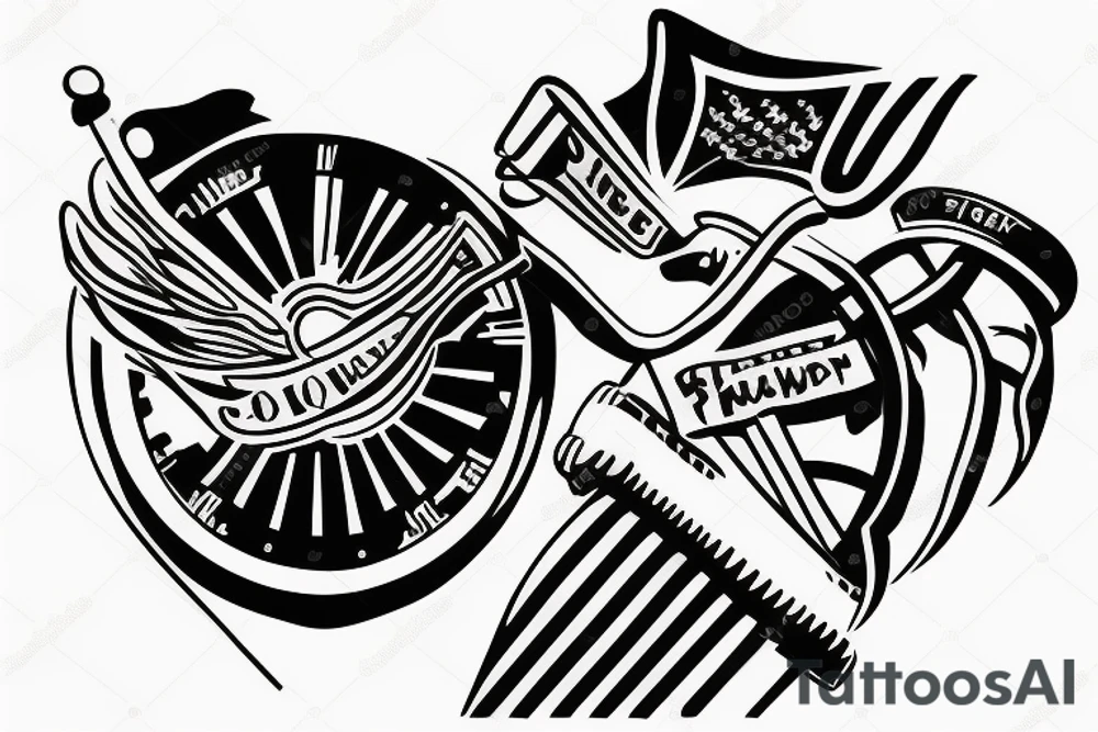 Car race finish flag tattoo idea