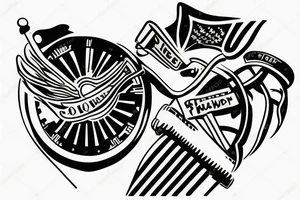 Car race finish flag tattoo idea