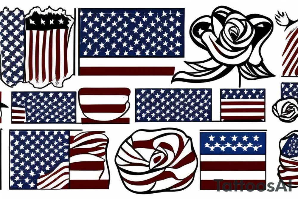 Us flag simple tattoo idea