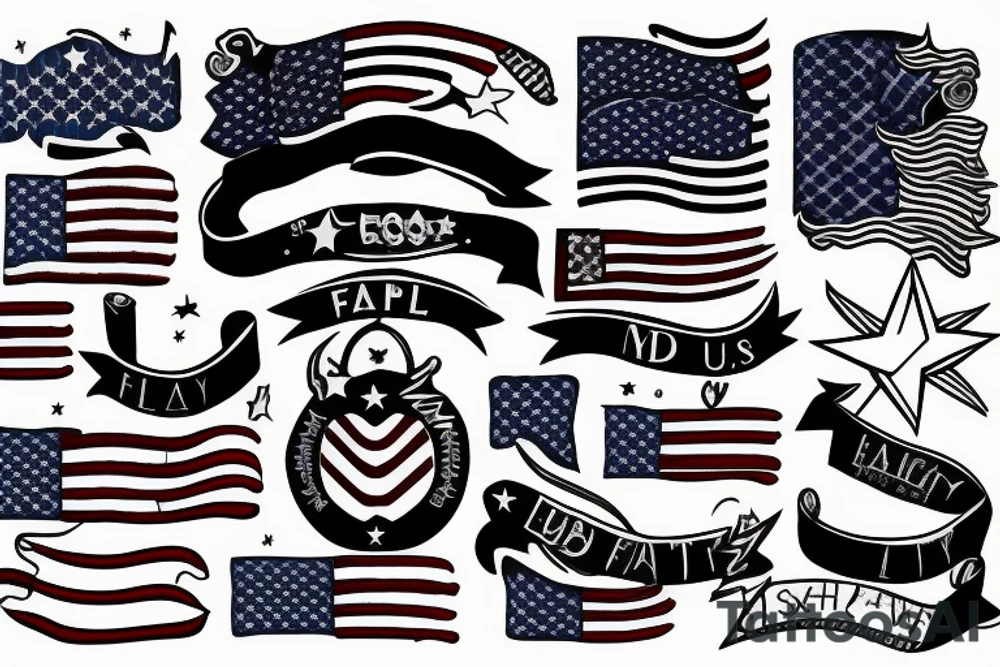 Us flag simple tattoo idea