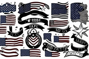 Us flag simple tattoo idea