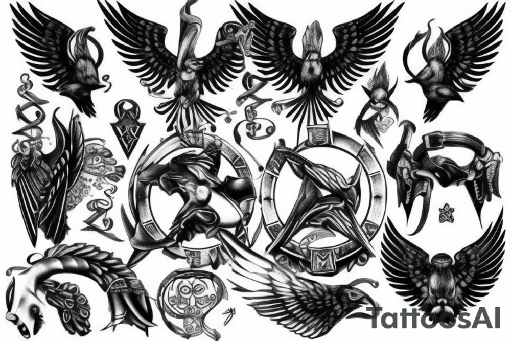 Valkyrie and asclepius tattoo idea