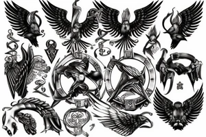 Valkyrie and asclepius tattoo idea
