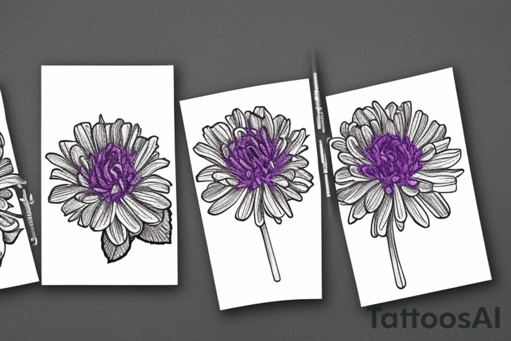Rose
Chrysanthemum 
Cosmos 
Violet tattoo idea
