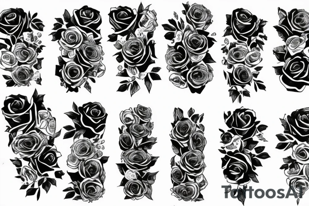 Full sleeve, Music, roses tattoo idea