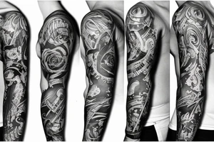 Full sleeve, Music tattoo idea