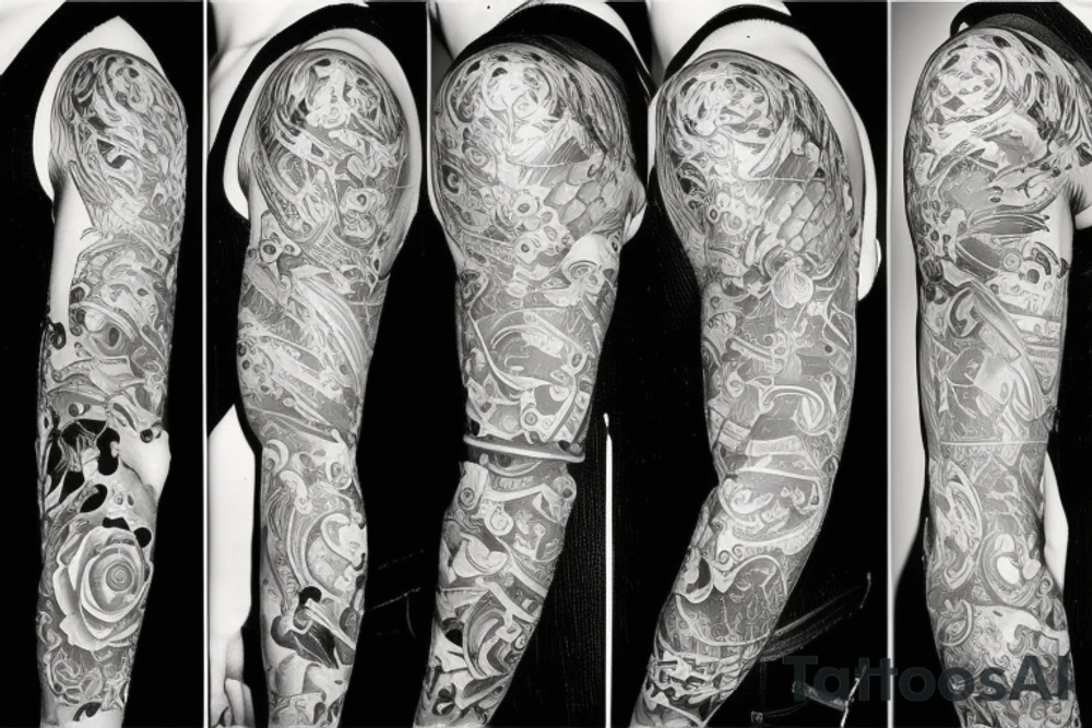 Full sleeve, Music tattoo idea