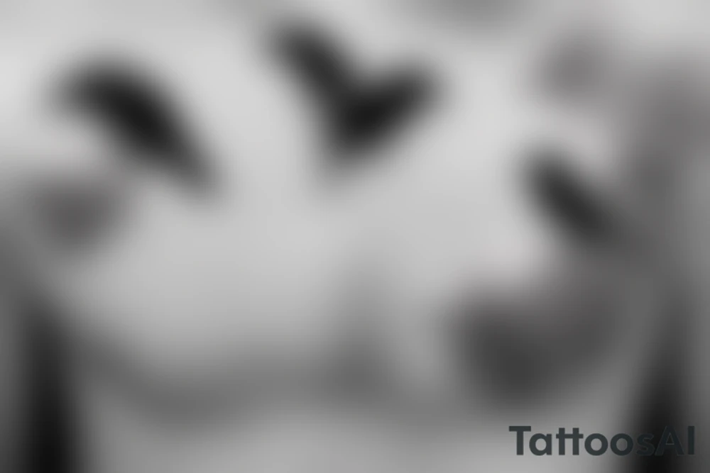 Small simple crows on chest flying tattoo idea