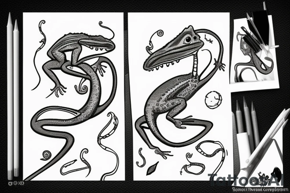 Lizard, summer, alien tattoo idea