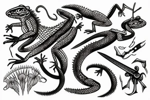 Lizard with sword tattoo idea
