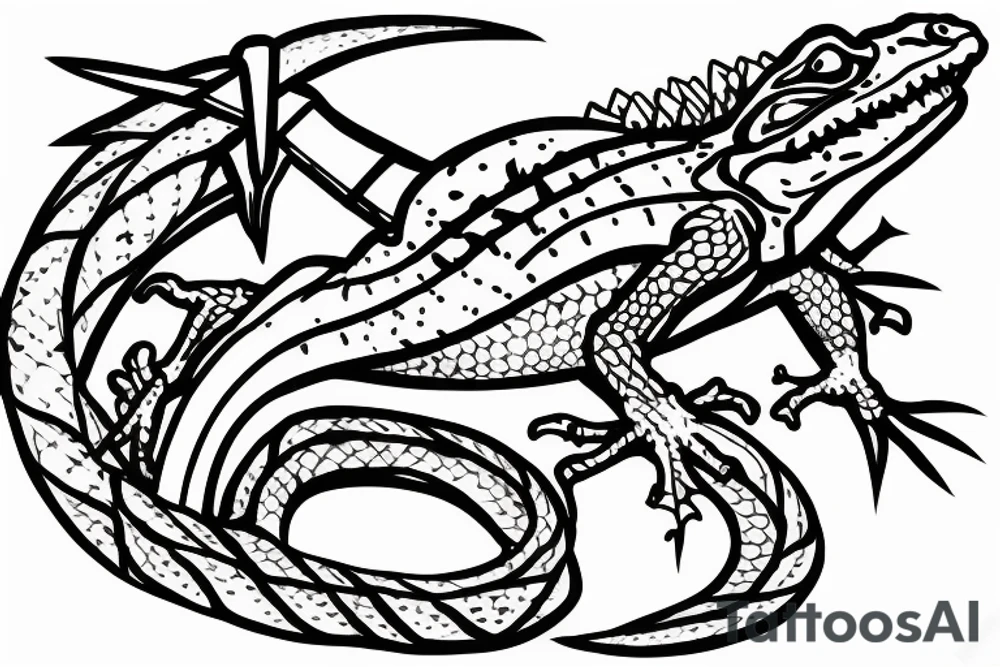 Lizard with sword tattoo idea