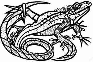 Lizard with sword tattoo idea