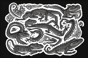 Lizard with number 33 tattoo idea