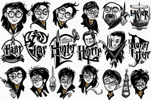 Harry Potter shoulder arm tattoo idea