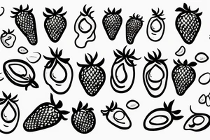 A strawberry and a jelly bean side by side tattoo idea