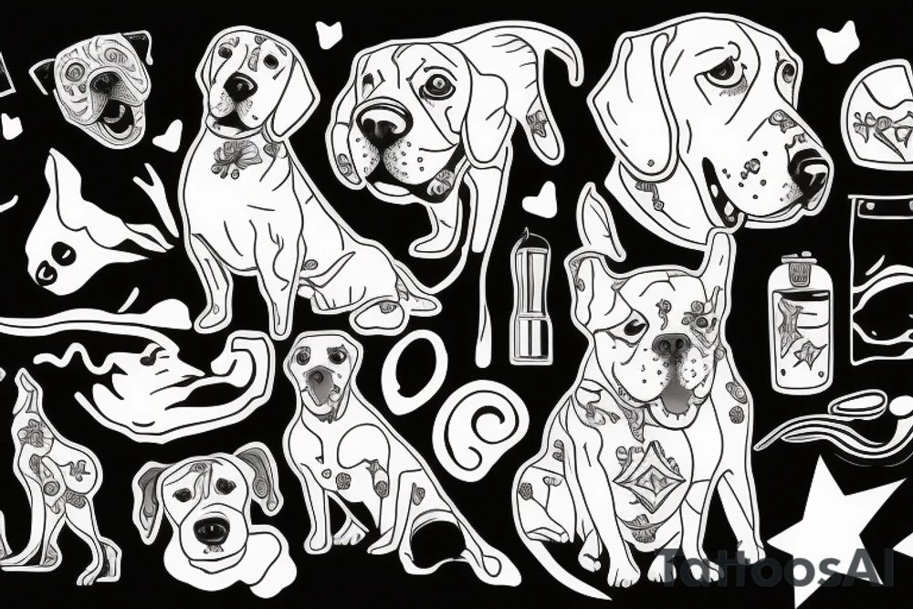 Happy dog tattoo idea
