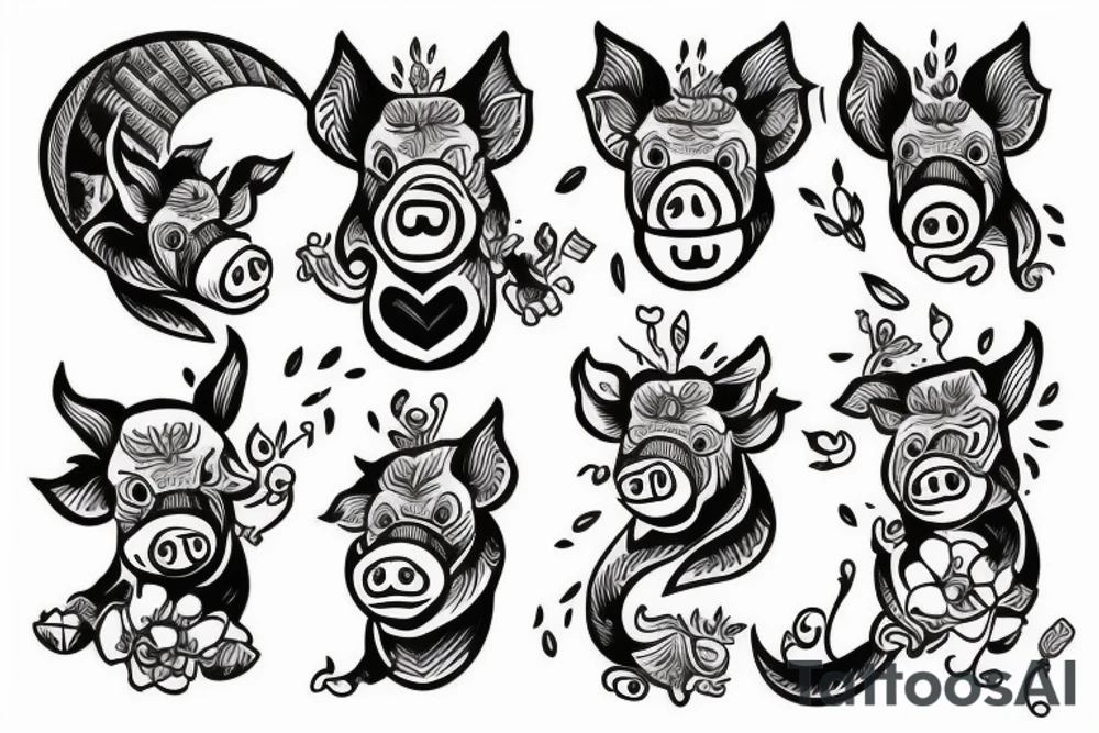 oink and bionk tattoo idea