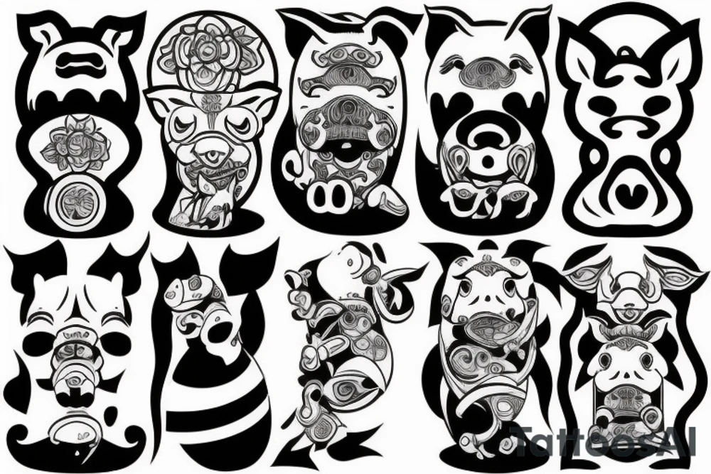 oink and bionk tattoo idea