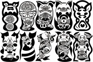 oink and bionk tattoo idea