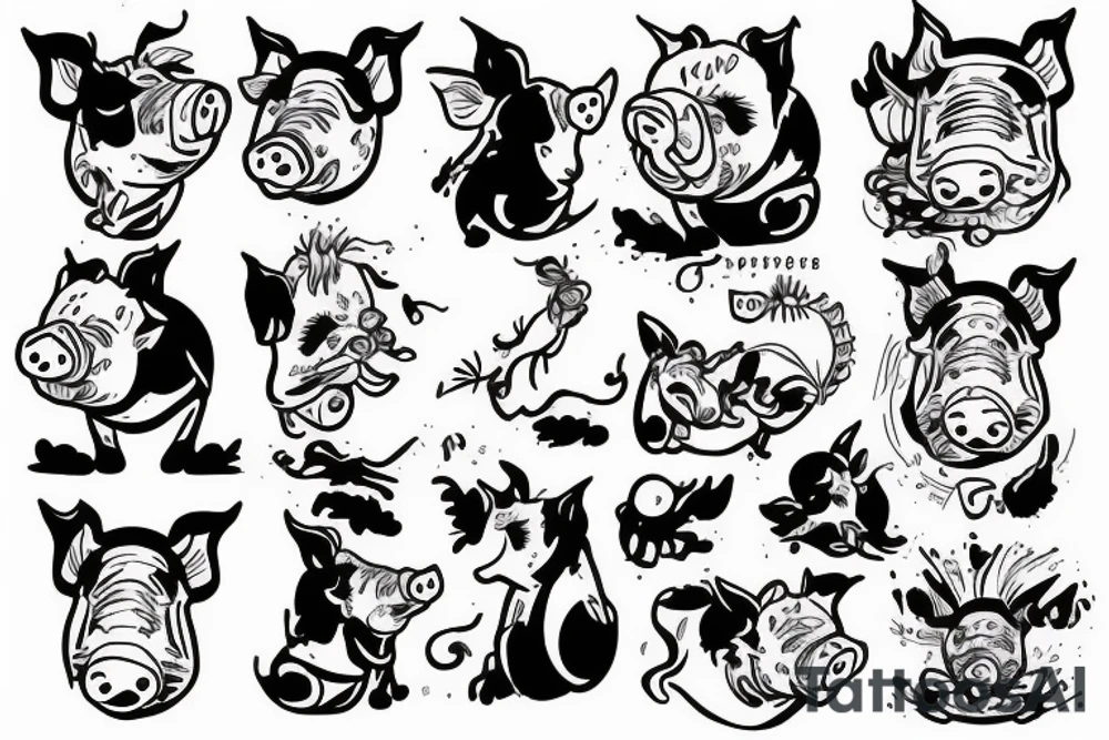 oink and bionk sexual pleasure tattoo idea