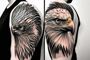 realistic black and white bald eagle head for shoulder tattoo tattoo idea