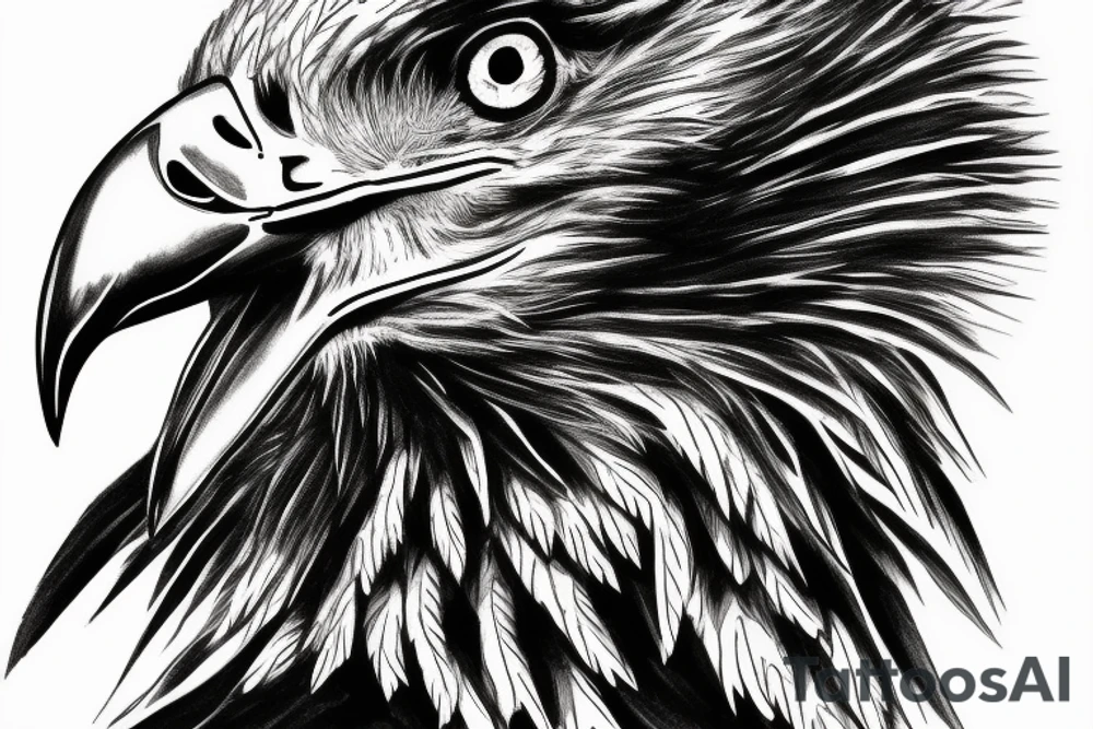 realistic black and white bald eagle head for shoulder tattoo tattoo idea