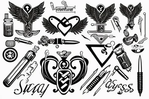 Nursing Caduceus sign with vintage syringe tattoo idea