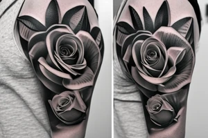 Rose, money handcuff, ladder, watch full sleeves tattoo idea