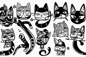 Cat samurai tattoo idea