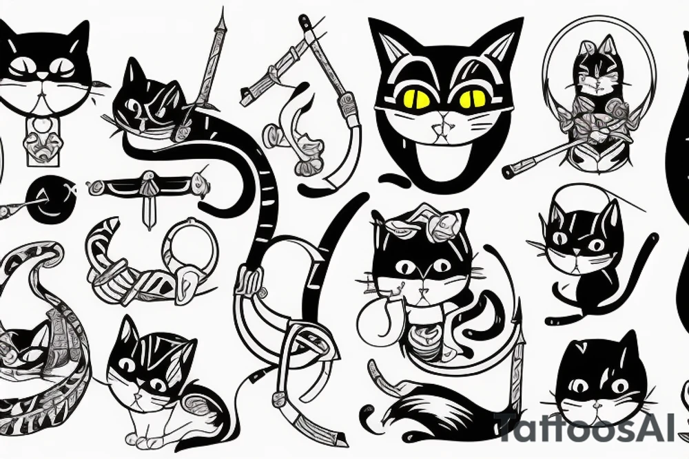 Cat samurai tattoo idea