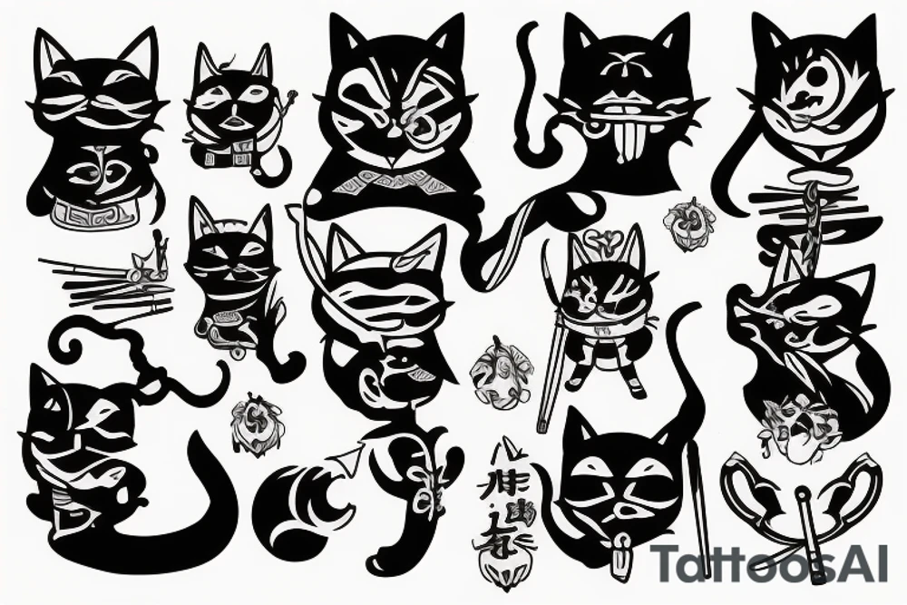 Samurai cat tattoo idea