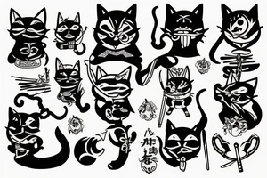 Samurai cat tattoo idea