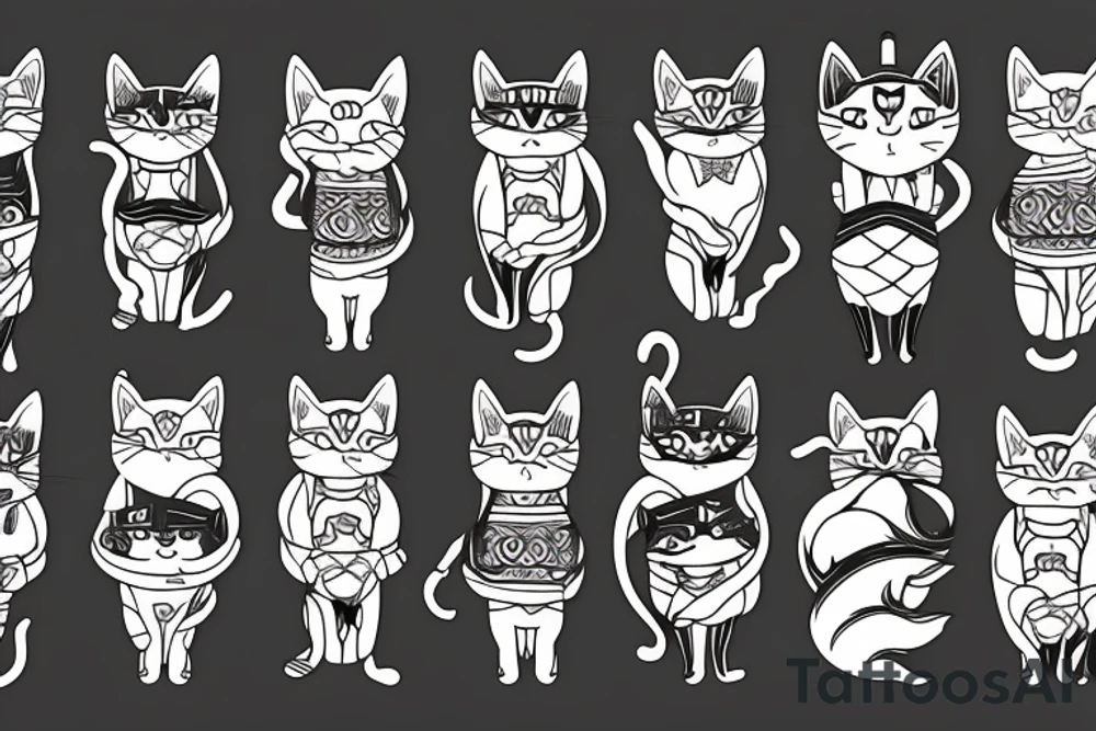 Samurai cat tattoo idea
