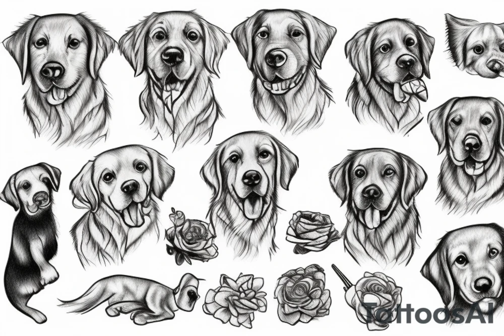 tattoo golden retriever tattoo idea