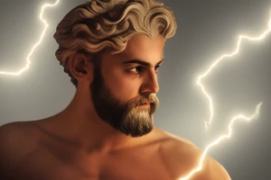 Greek god Zeus with lighting coming out his eye and the phase “ Ο Πραγματικός Δίας“ and with the date “8 Νοεμβρίου 2013” tattoo idea