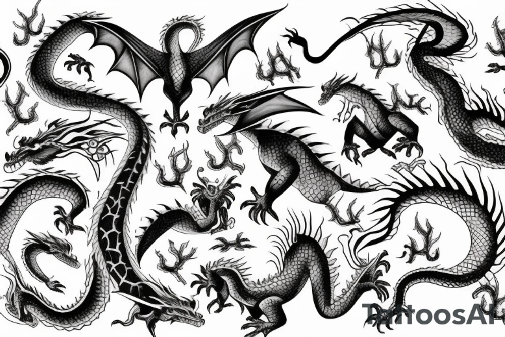 dragon and sowrd tattoo idea