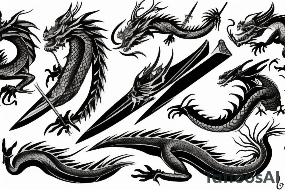 dragon and sword tattoo idea