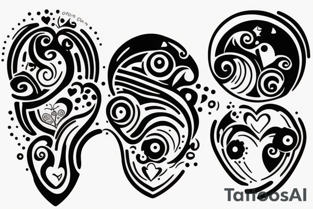 A minimalistic couple tattoo for which shows love, care and futuristic tattoo idea
